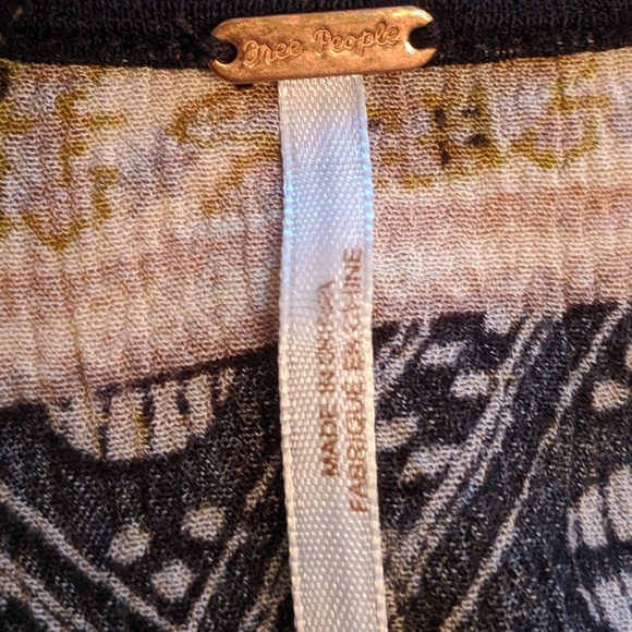 Free People Black We Are Golden Tunic Small - Picture 5 of 7